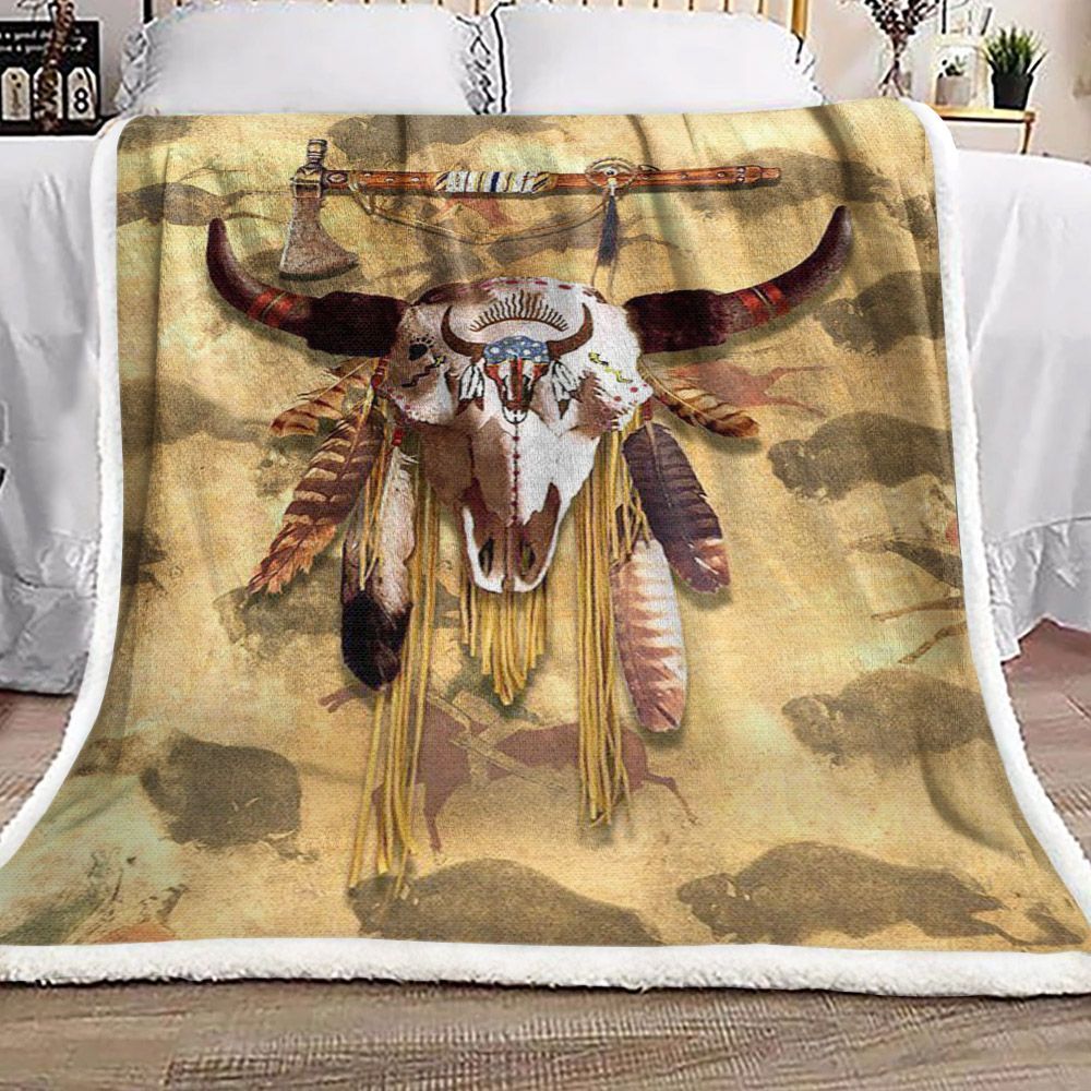 Native American Sherpa Fleece Blanket