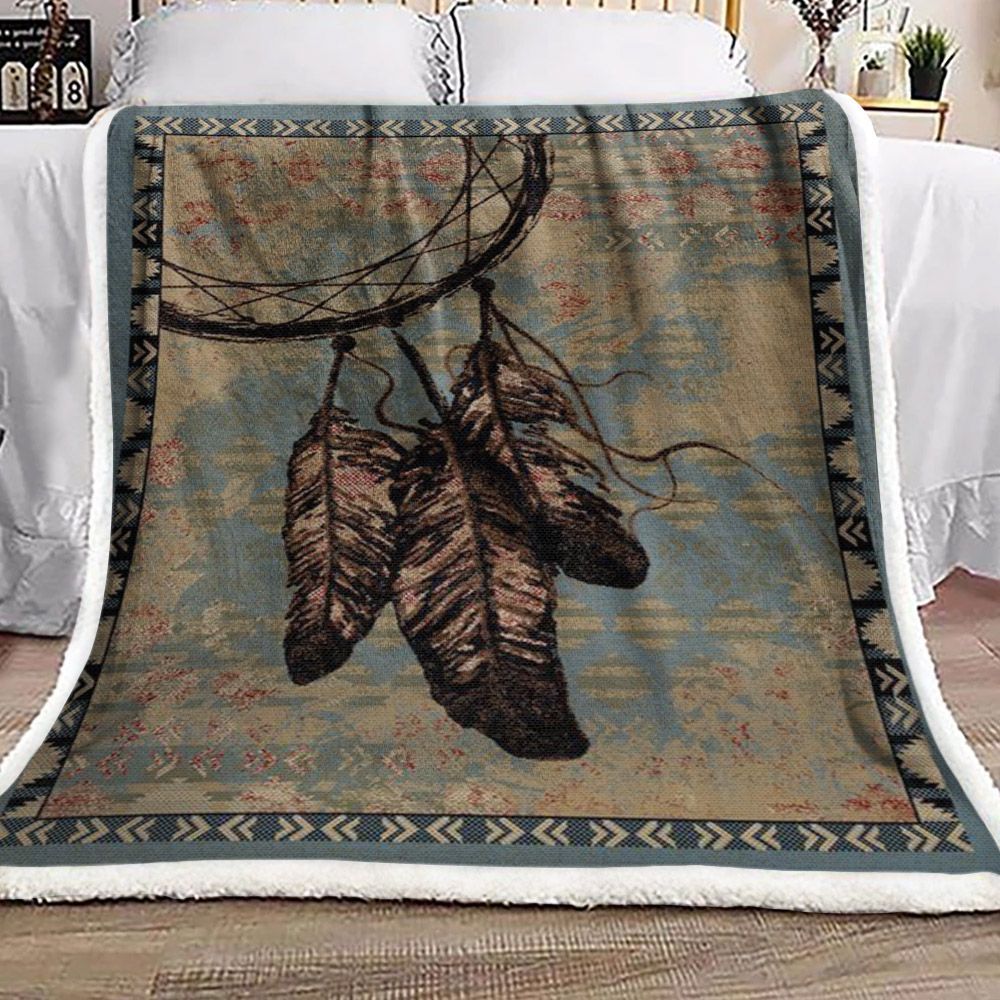 Native American Sherpa Fleece Blanket
