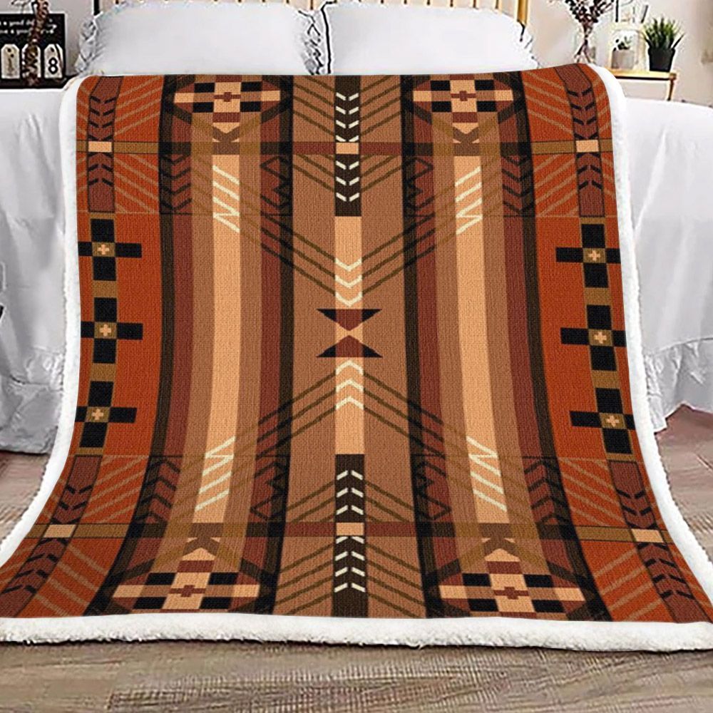 Native American Sherpa Fleece Blanket