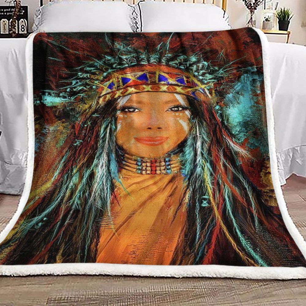 Native American Sherpa Fleece Blanket