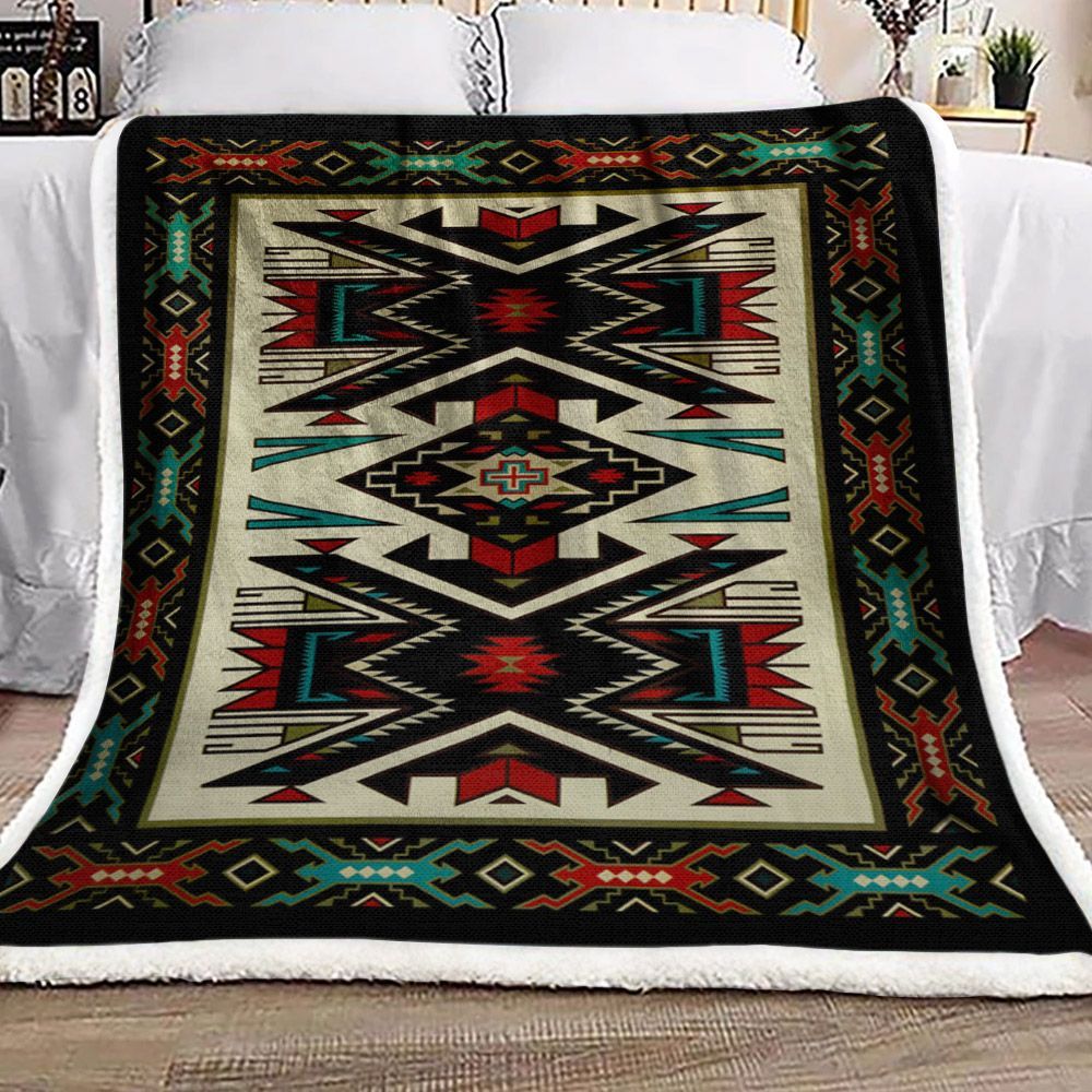 Native American Sherpa Fleece Blanket