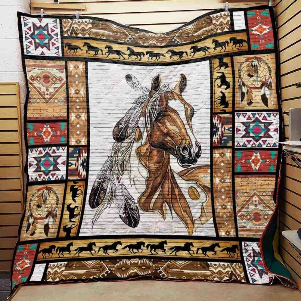 Native American Horse GS-CL-KC0408 Quilt Blanket