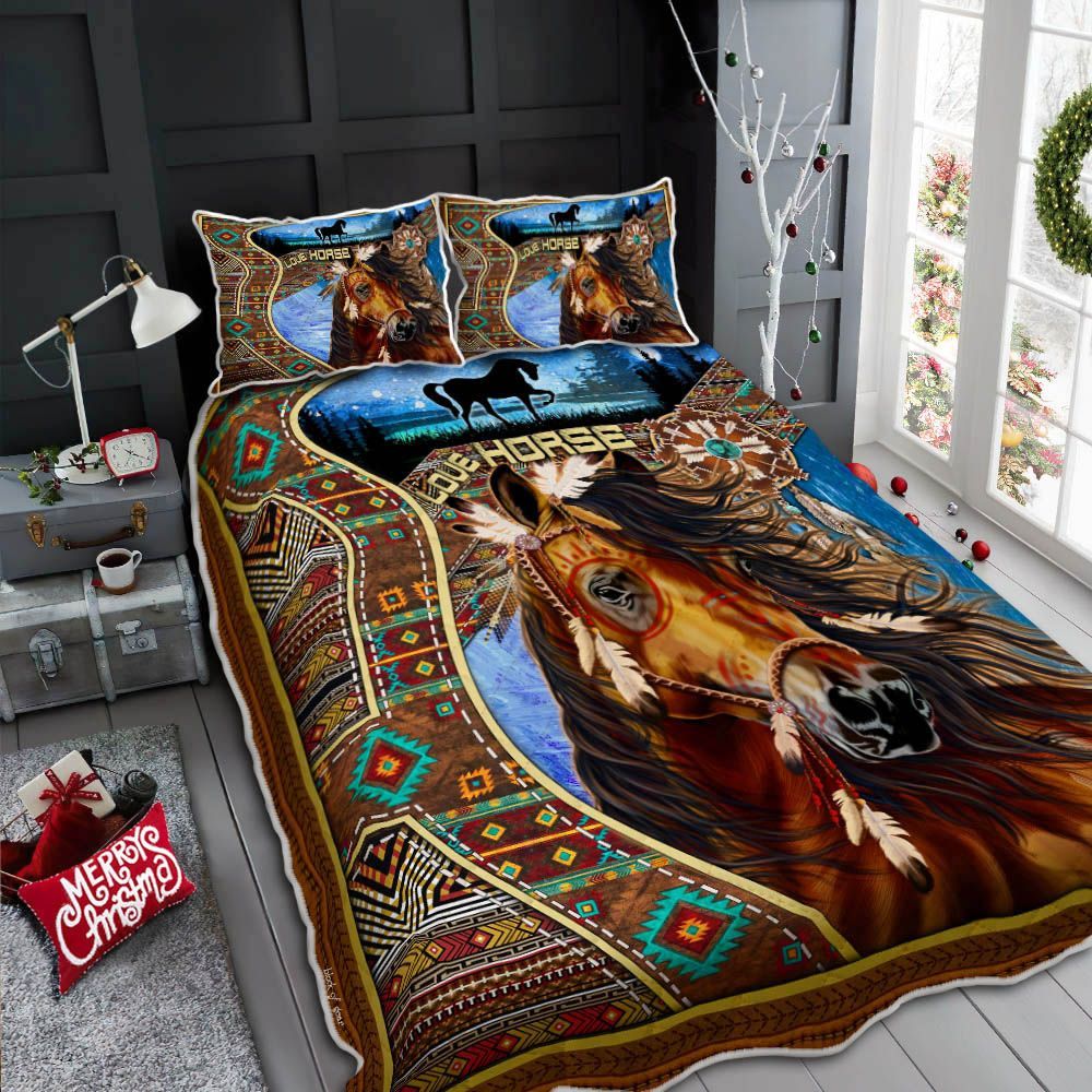 Native American Horse Bedding Set