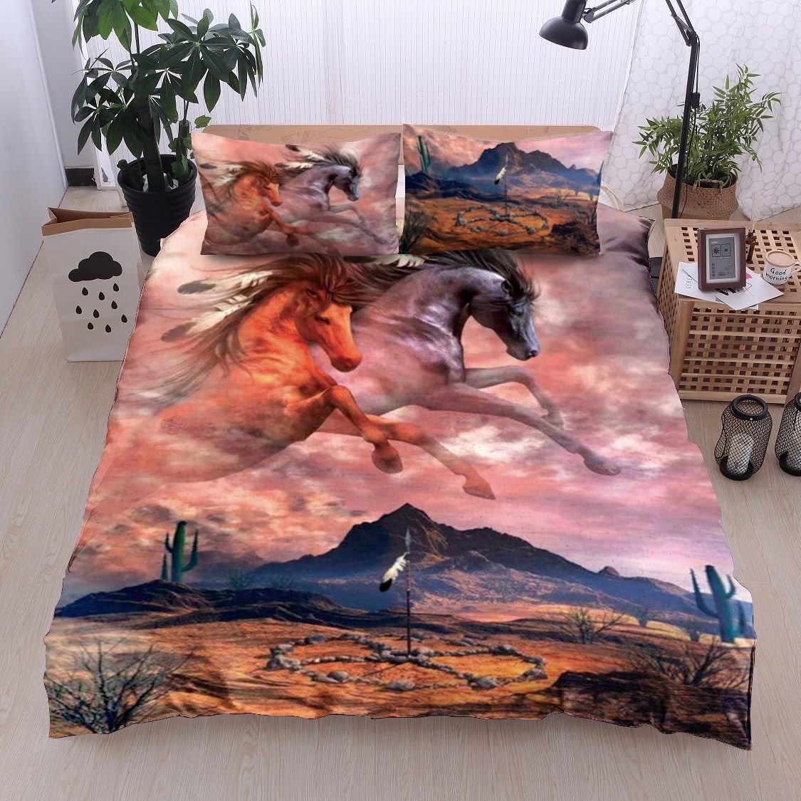 Native American Horse Bedding Set