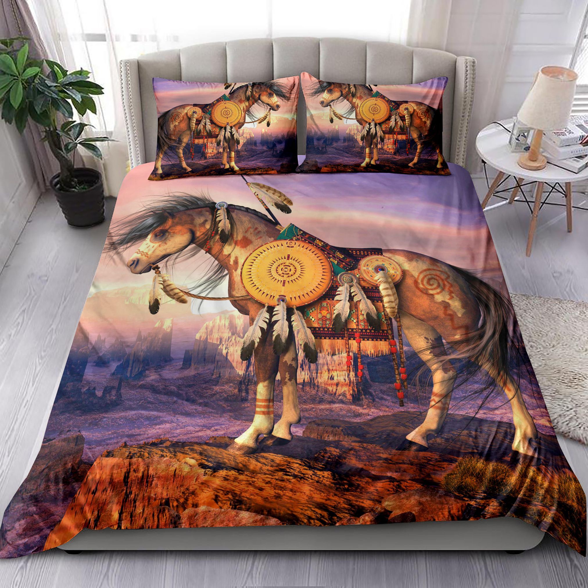 Native American Horse Bedding Set