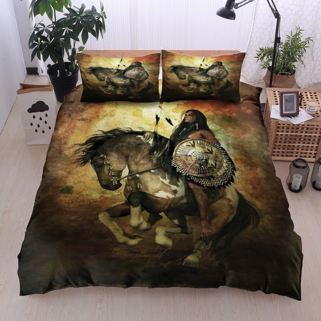 Native American Indian Warrior Bedding Set