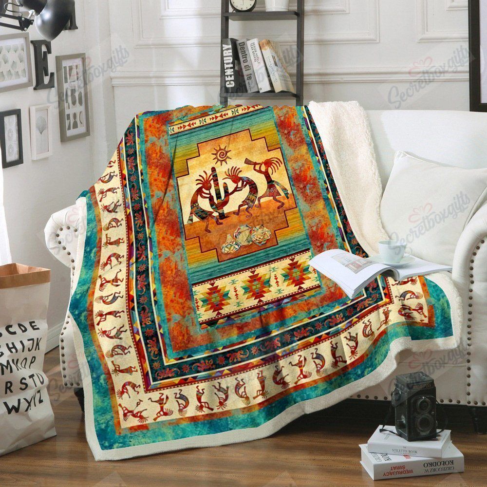 Native American Kokopelli Fleece Blanket