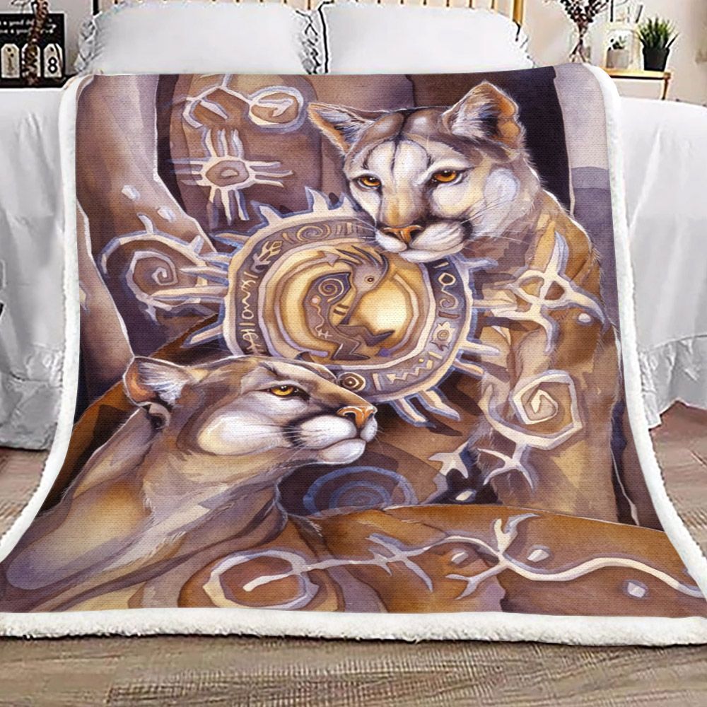 Native American Lioness Sherpa Fleece