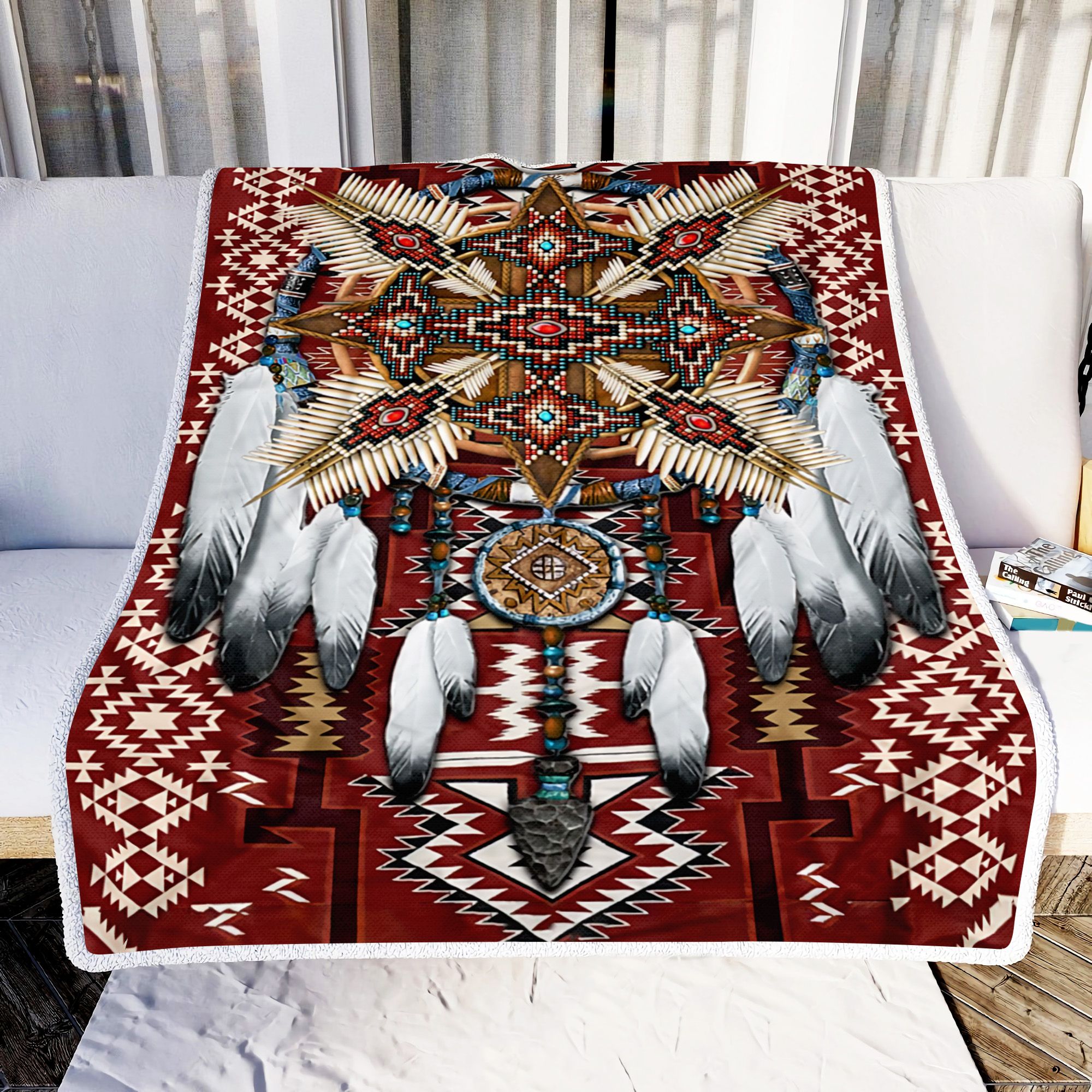 Native American Navajo Storm Fleece Blanket