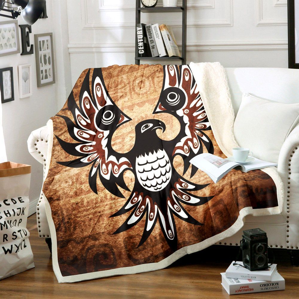 Native American Sherpa Fleece Blanket