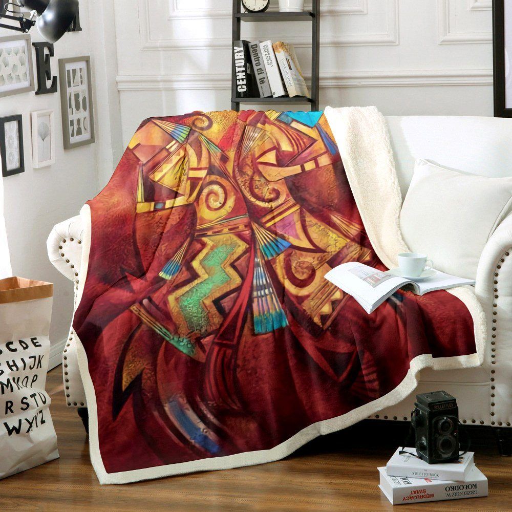 Native American Sherpa Fleece Blanket