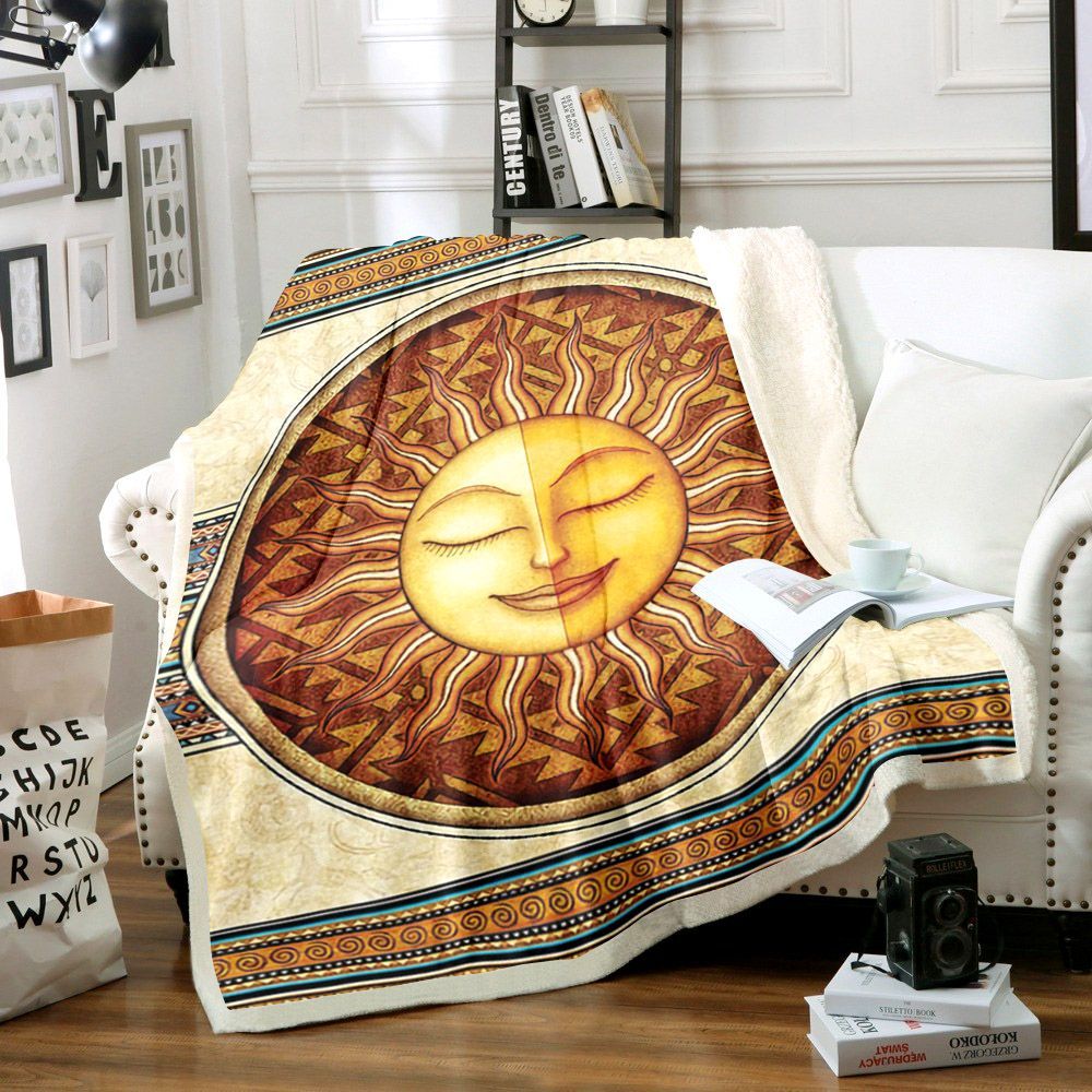 Native American Sherpa Fleece Blanket