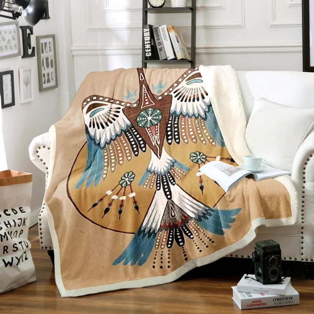 Native American Sherpa Fleece Blanket