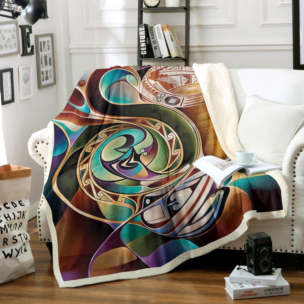 Native American Sherpa Fleece Blanket