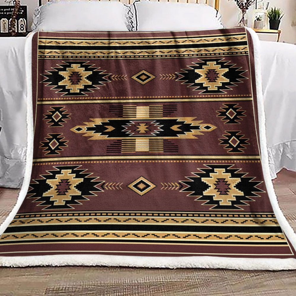 Native American Sherpa Fleece Blanket