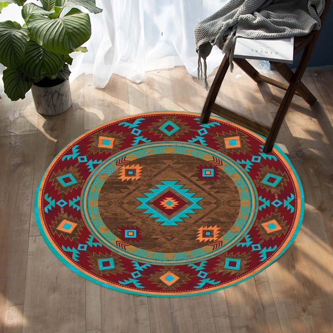 Native American Pattern Round Carpet