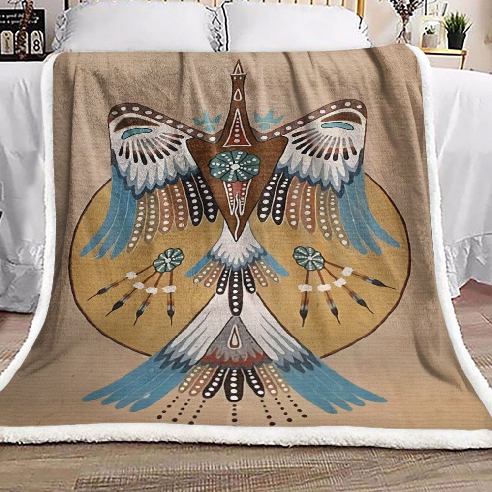 Native American Peyote Bird Sherpa Fleece Blanket