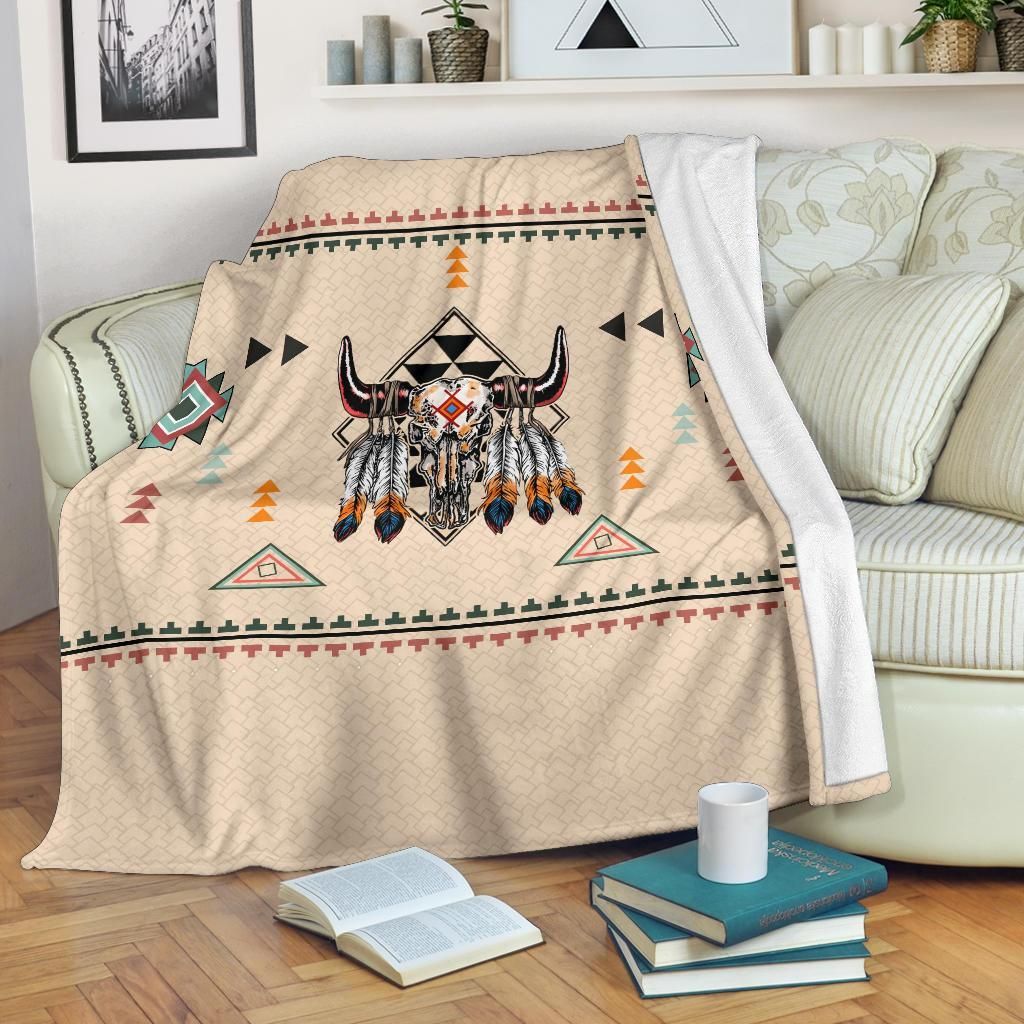 Native American Pride Bison Sherpa Fleece Blanket
