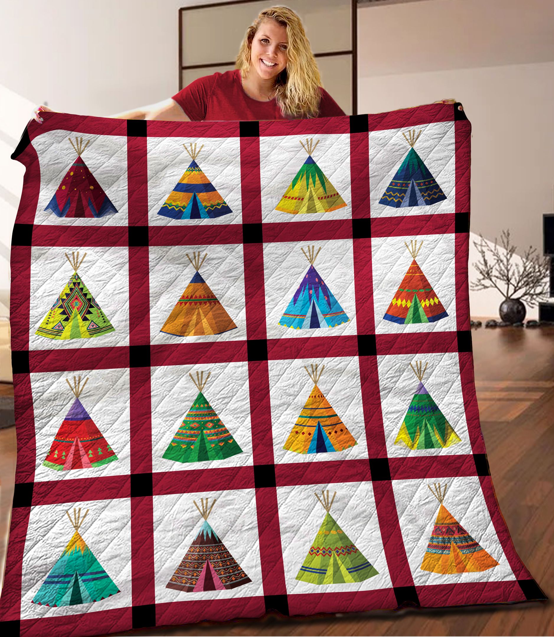 Native American Quilt Blanket C9B180211NM