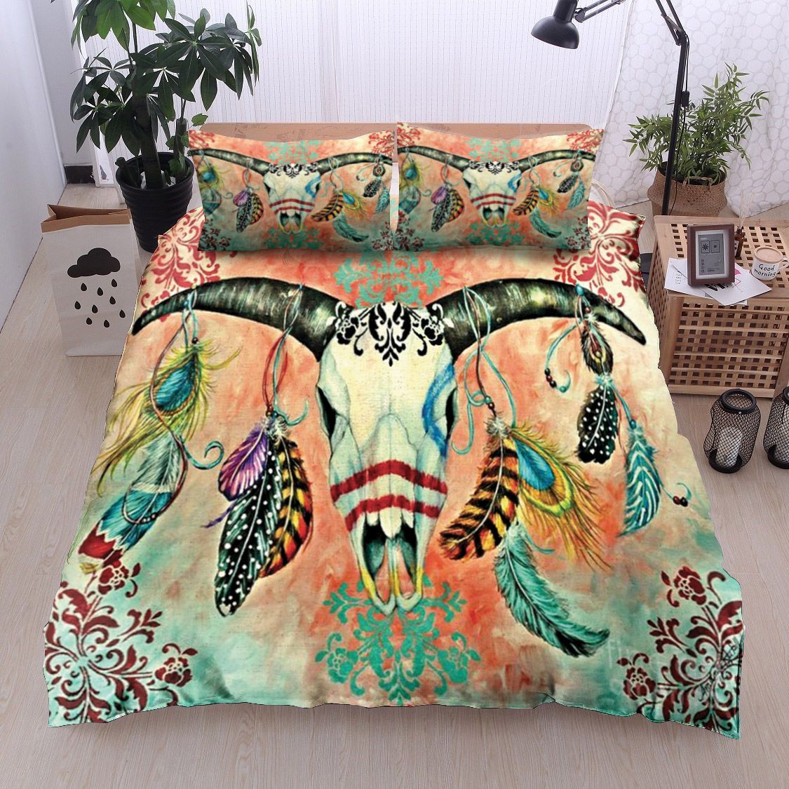 Native American Skull Bedding Set