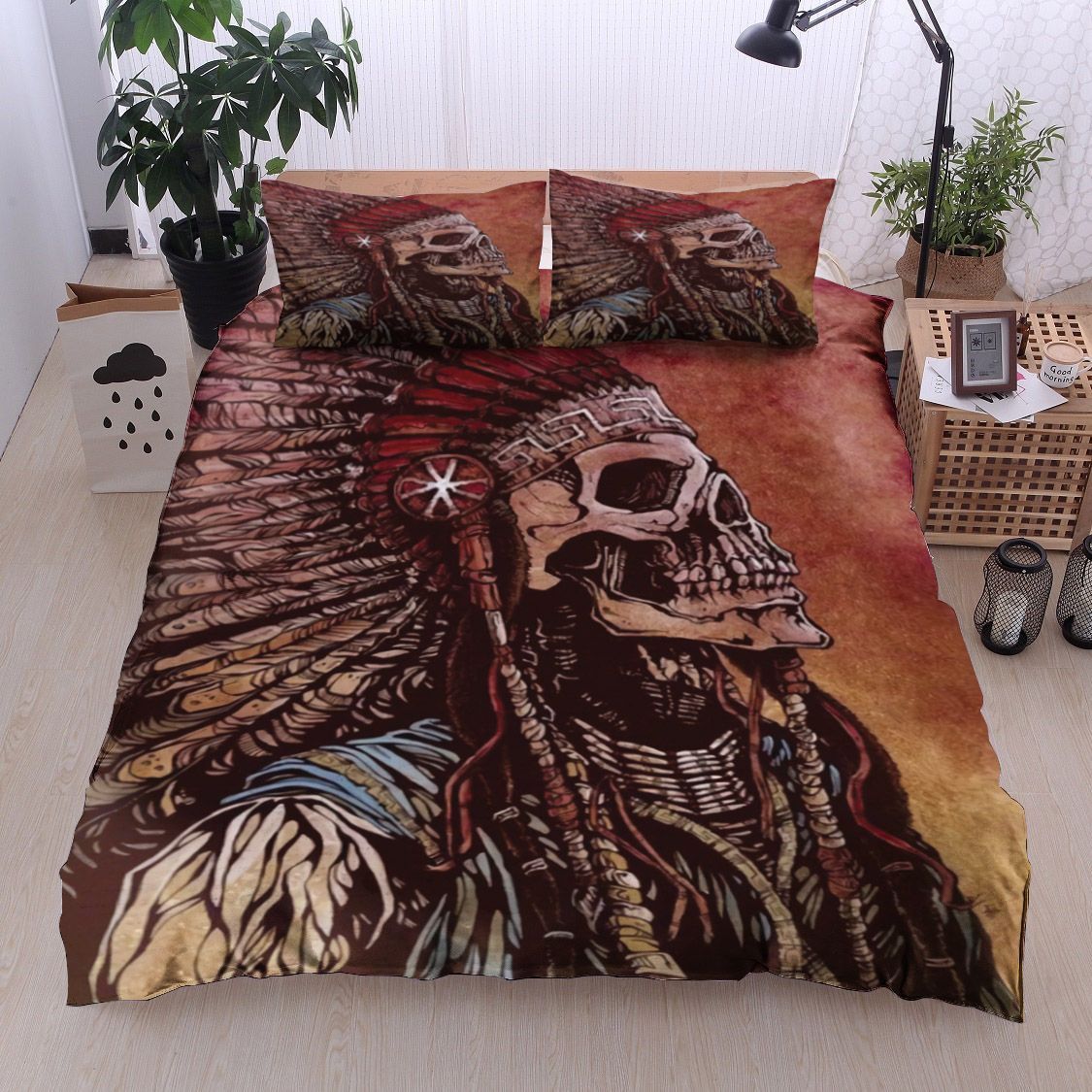 Native American Skull Bedding Set