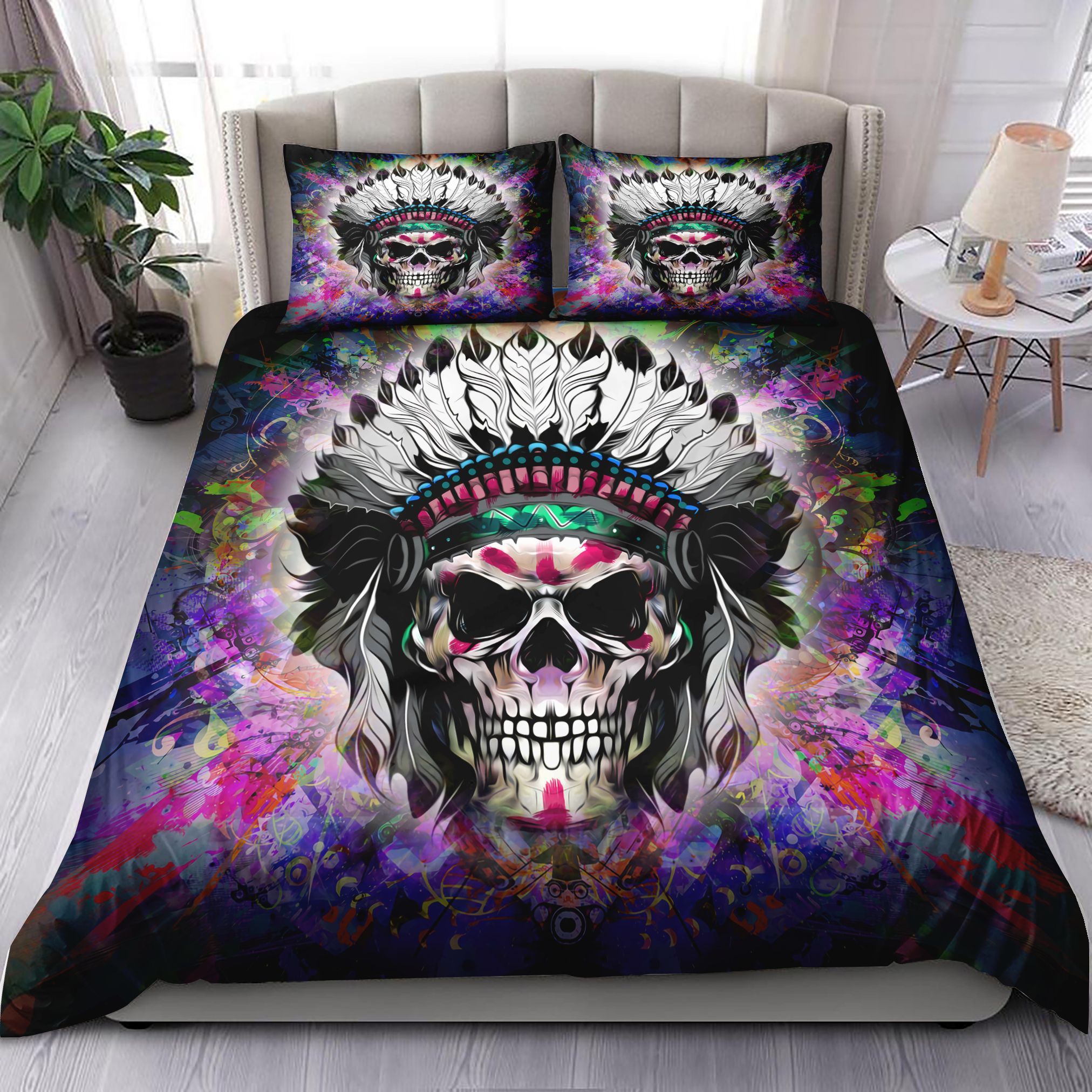 Native American Skull Bedding Set