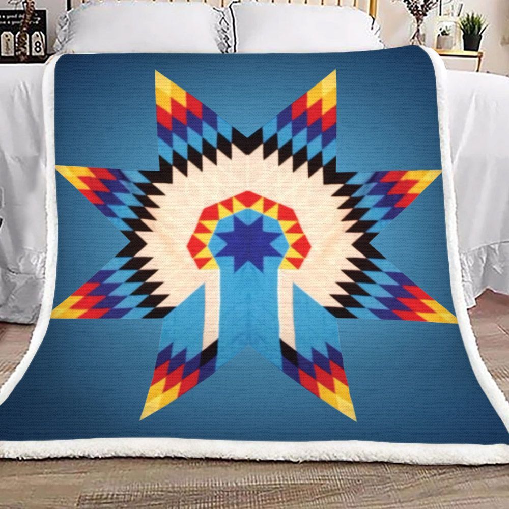 Native American Star Sherpa Fleece Blanket