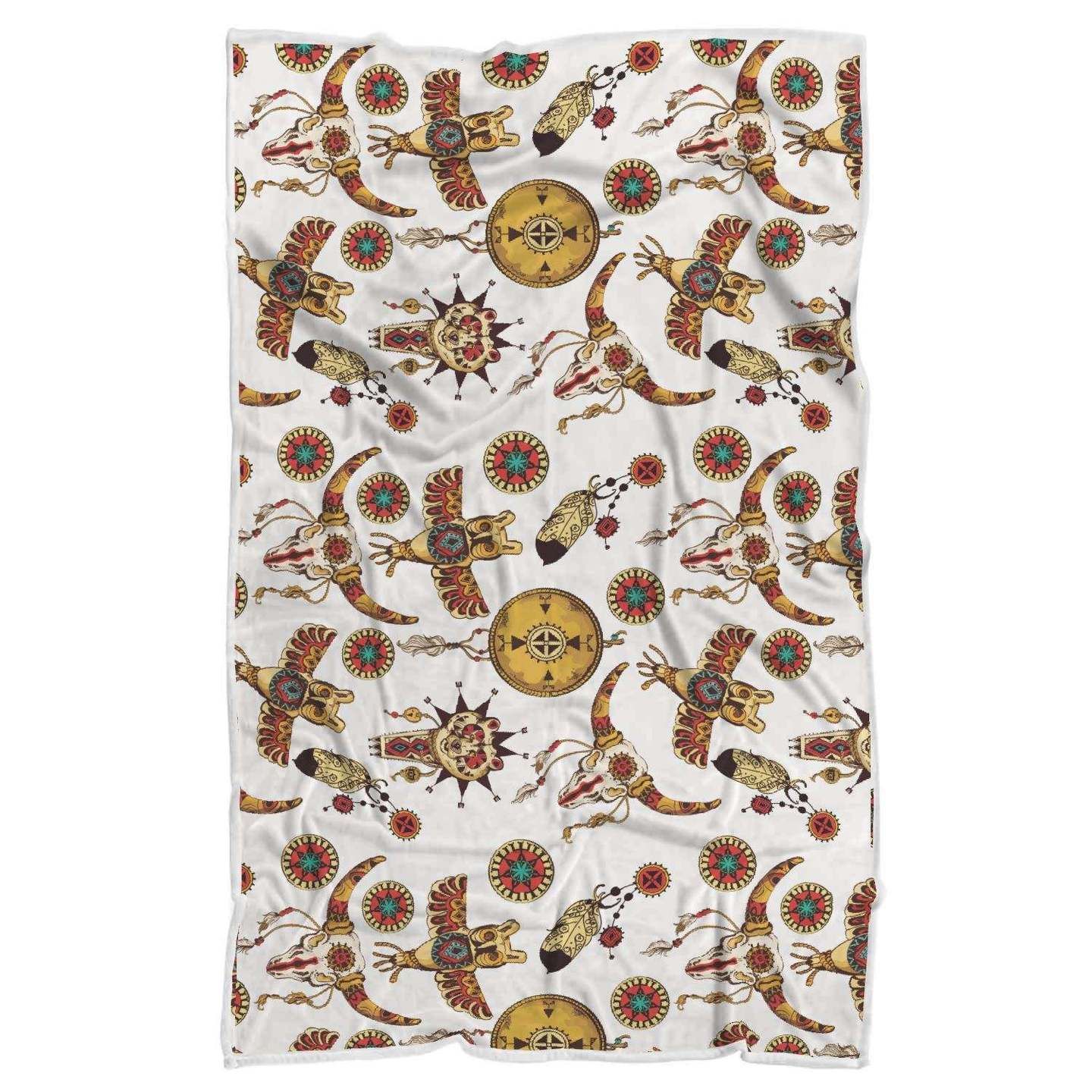 Native American Symbol Pattern Sherpa Fleece Blanket