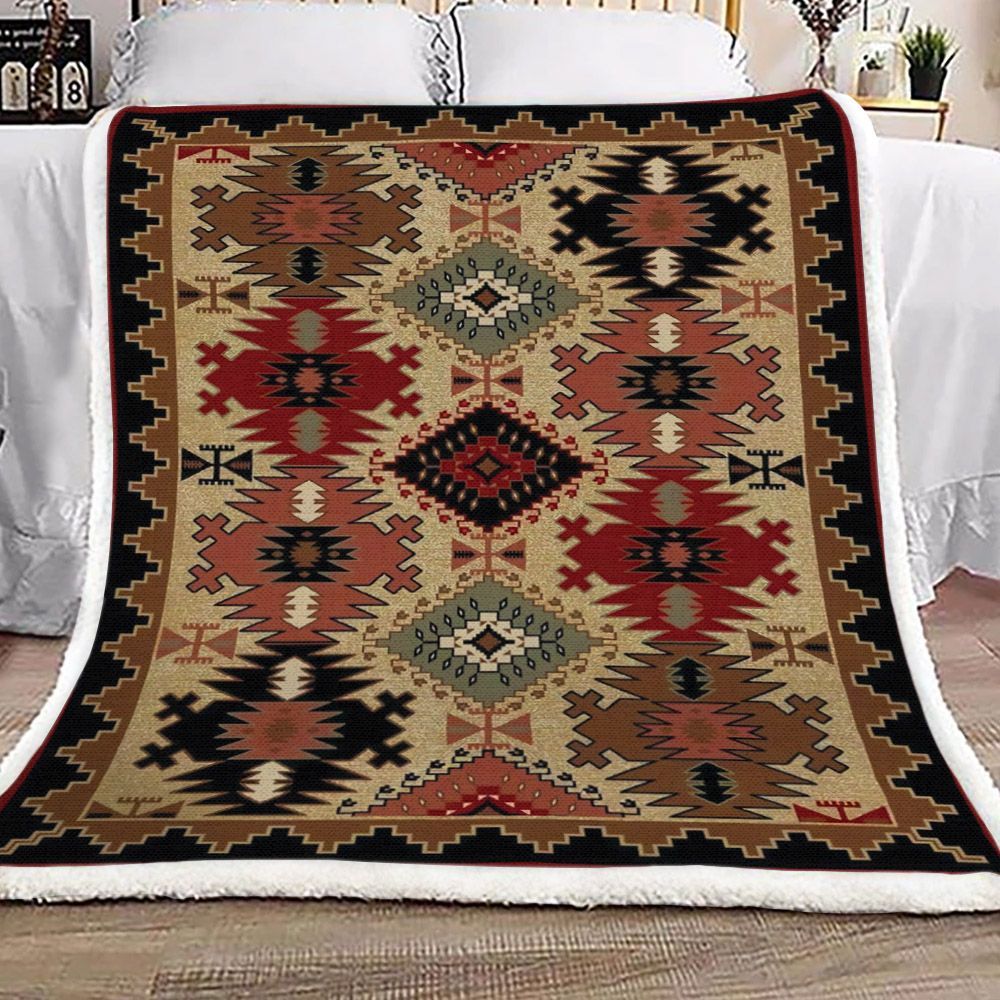 Native American Sherpa Fleece Blanket