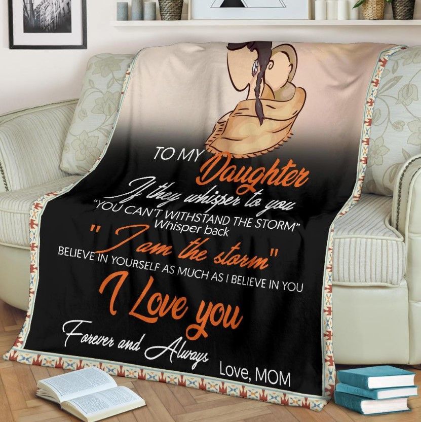 Native American To My Daughter I Love You Sherpa Fleece Blanket