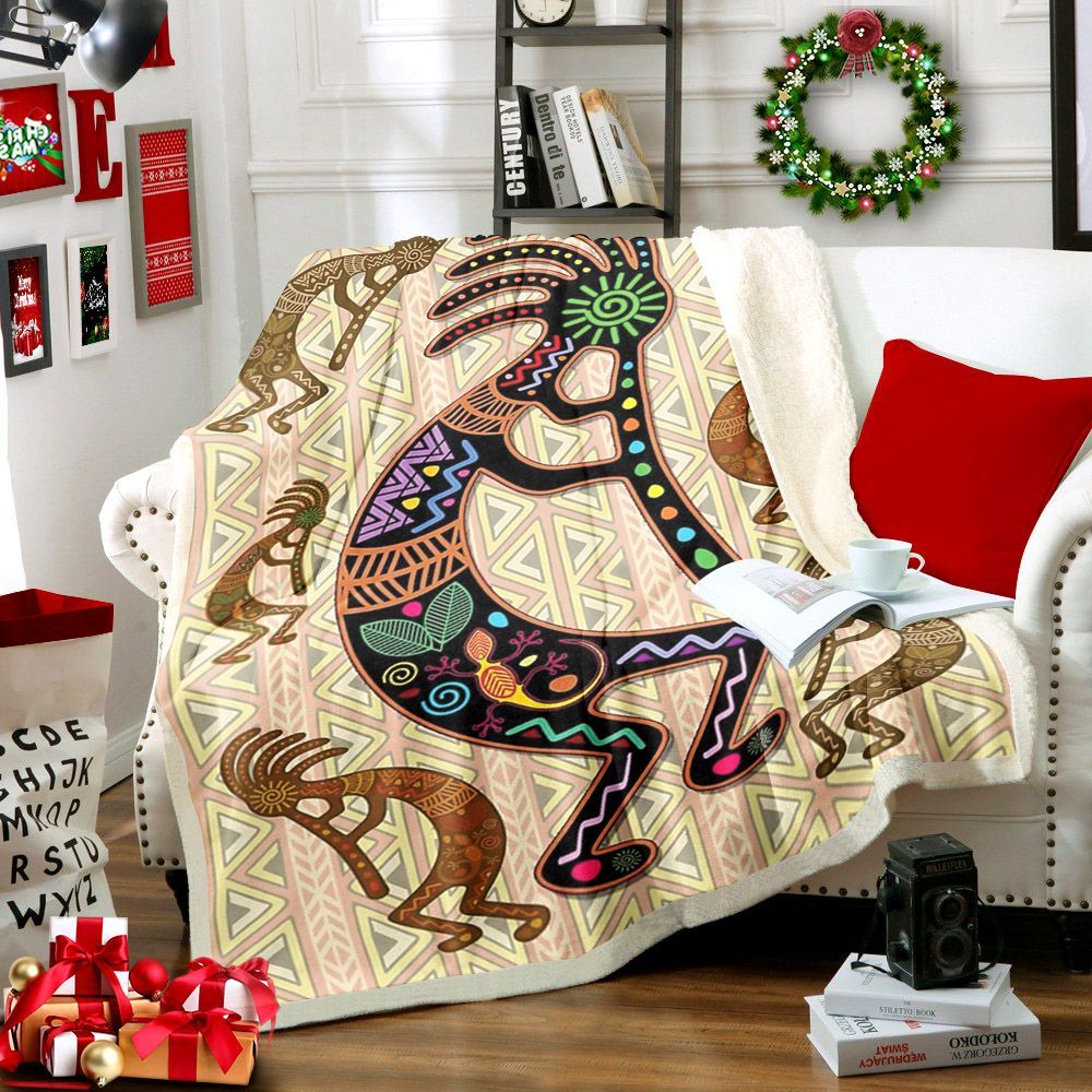 Native American Sherpa Fleece Blanket