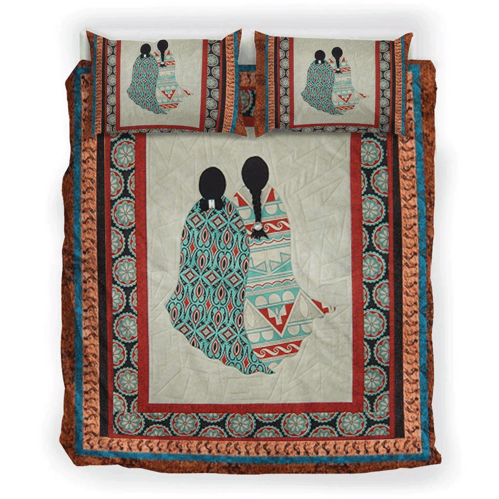Native American Two Girls Bedding Set
