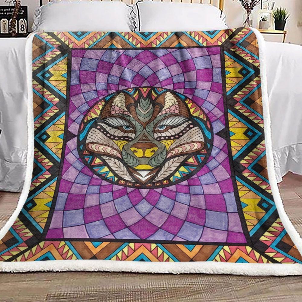 Native American Sherpa Fleece Blanket
