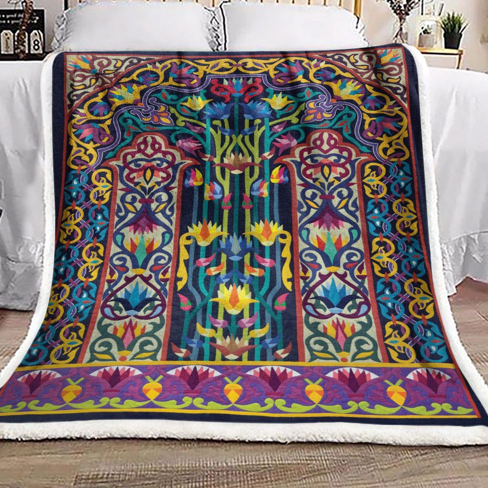 Native American Sherpa Fleece Blanket