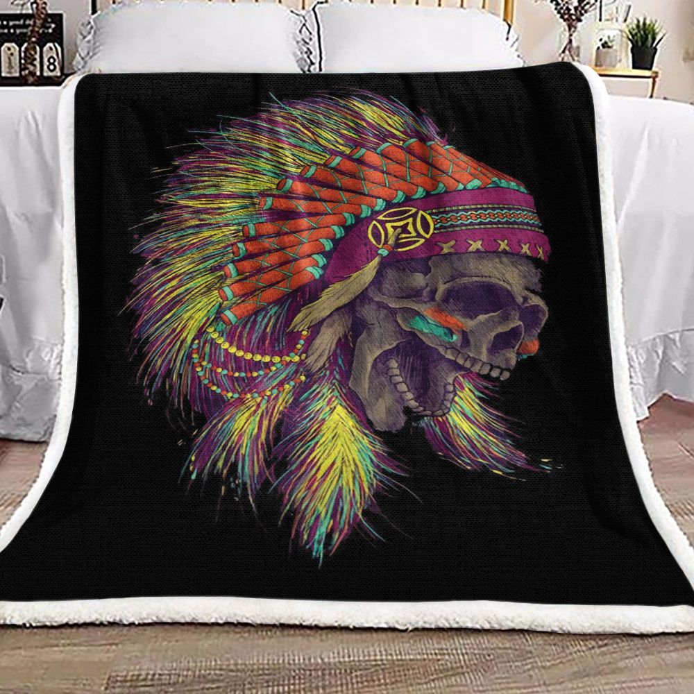 Native American Sherpa Fleece Blanket