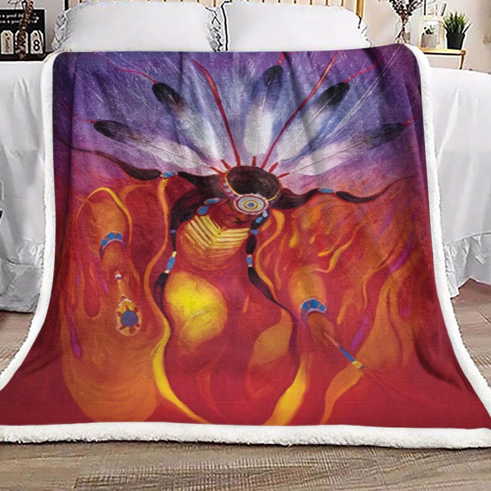 Native American Sherpa Fleece Blanket