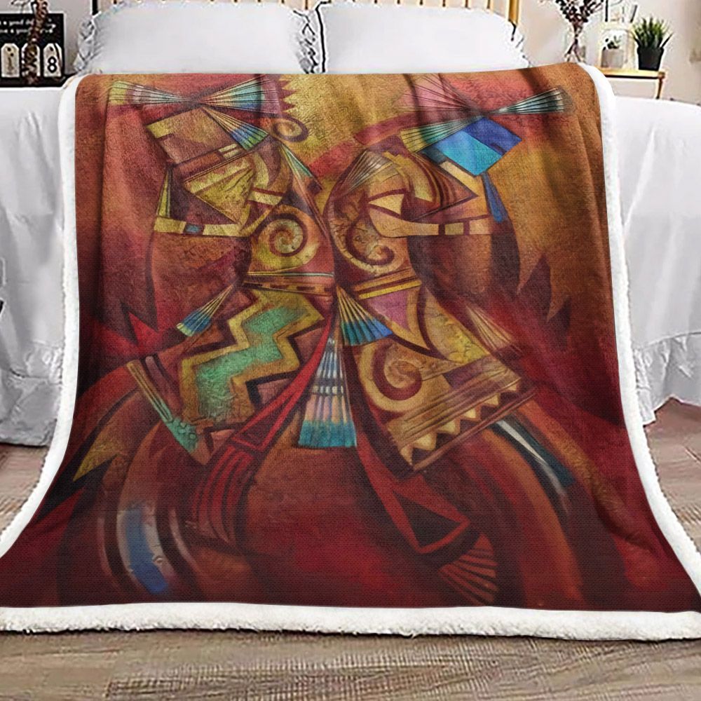 Native American Sherpa Fleece Blanket