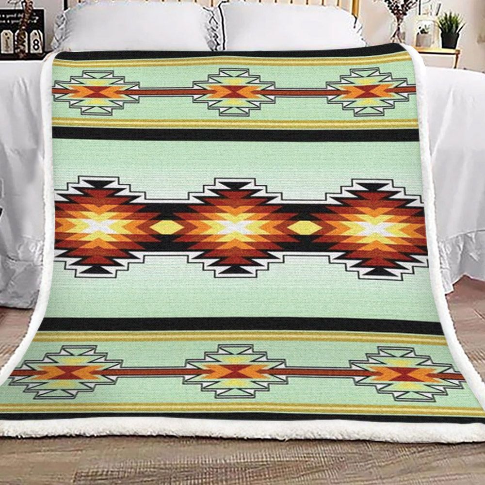 Native American Sherpa Fleece Blanket