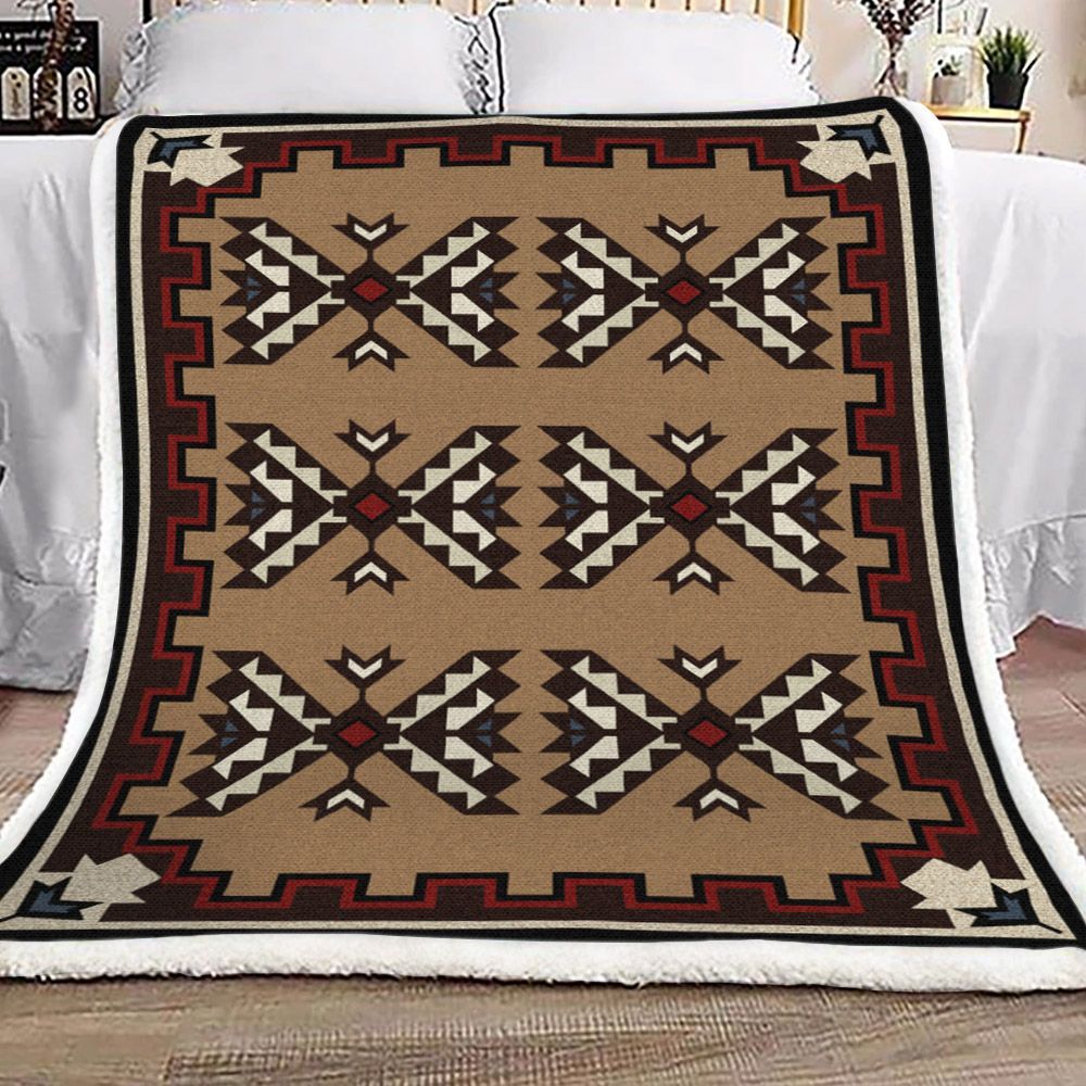 Native American Sherpa Fleece Blanket