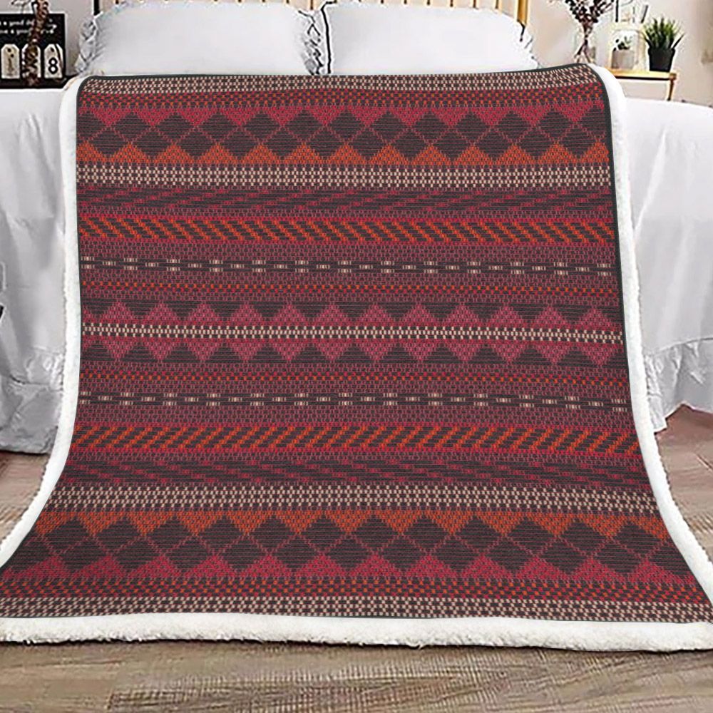 Native American Sherpa Fleece Blanket