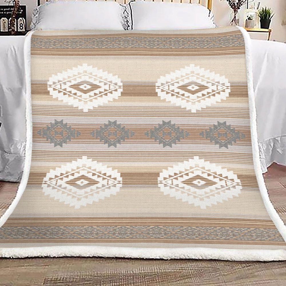 Native American Sherpa Fleece Blanket