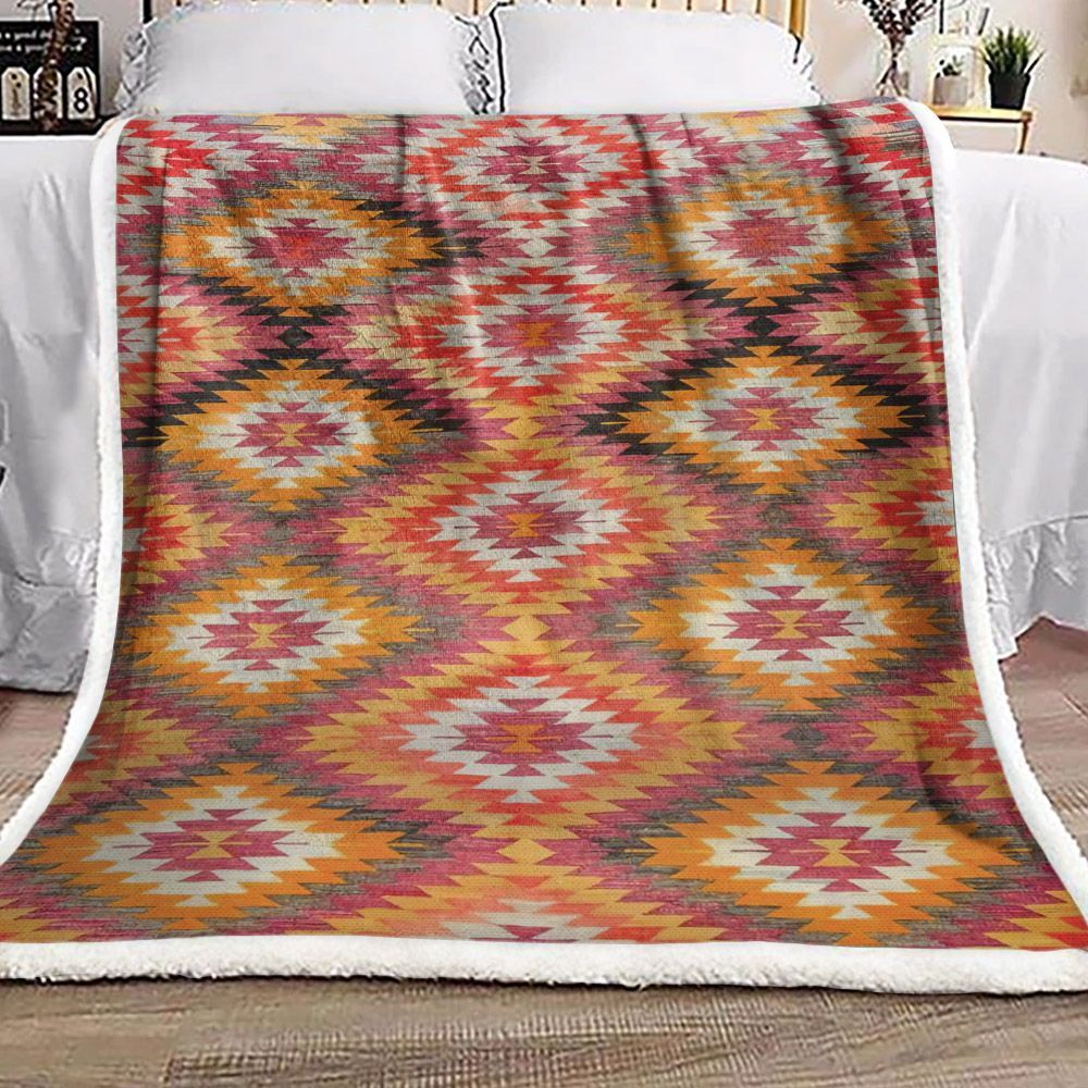 Native American Sherpa Fleece Blanket