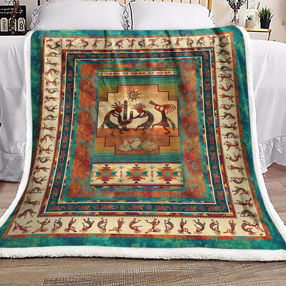 Native American Sherpa Fleece Blanket