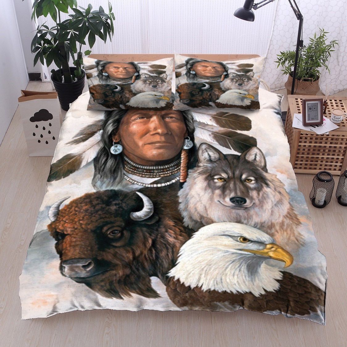Native American Wild Animals Bedding Set