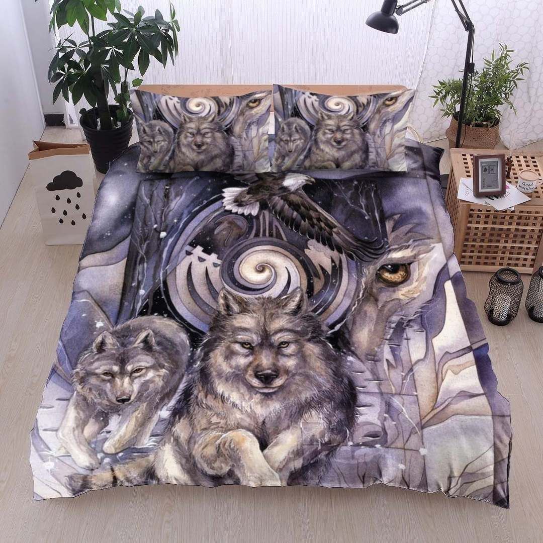 Native American Wolf And Eagle Bedding Set