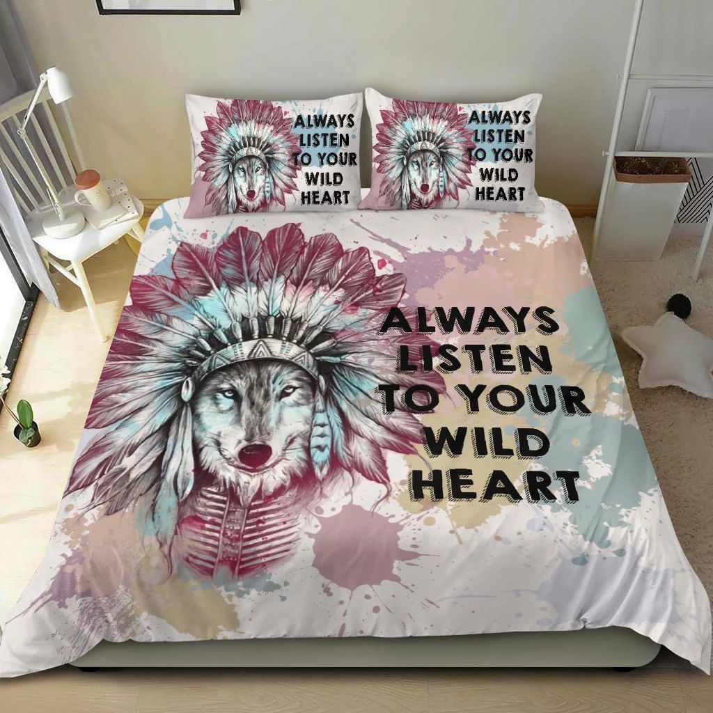 Native American Wolf Bedding Set