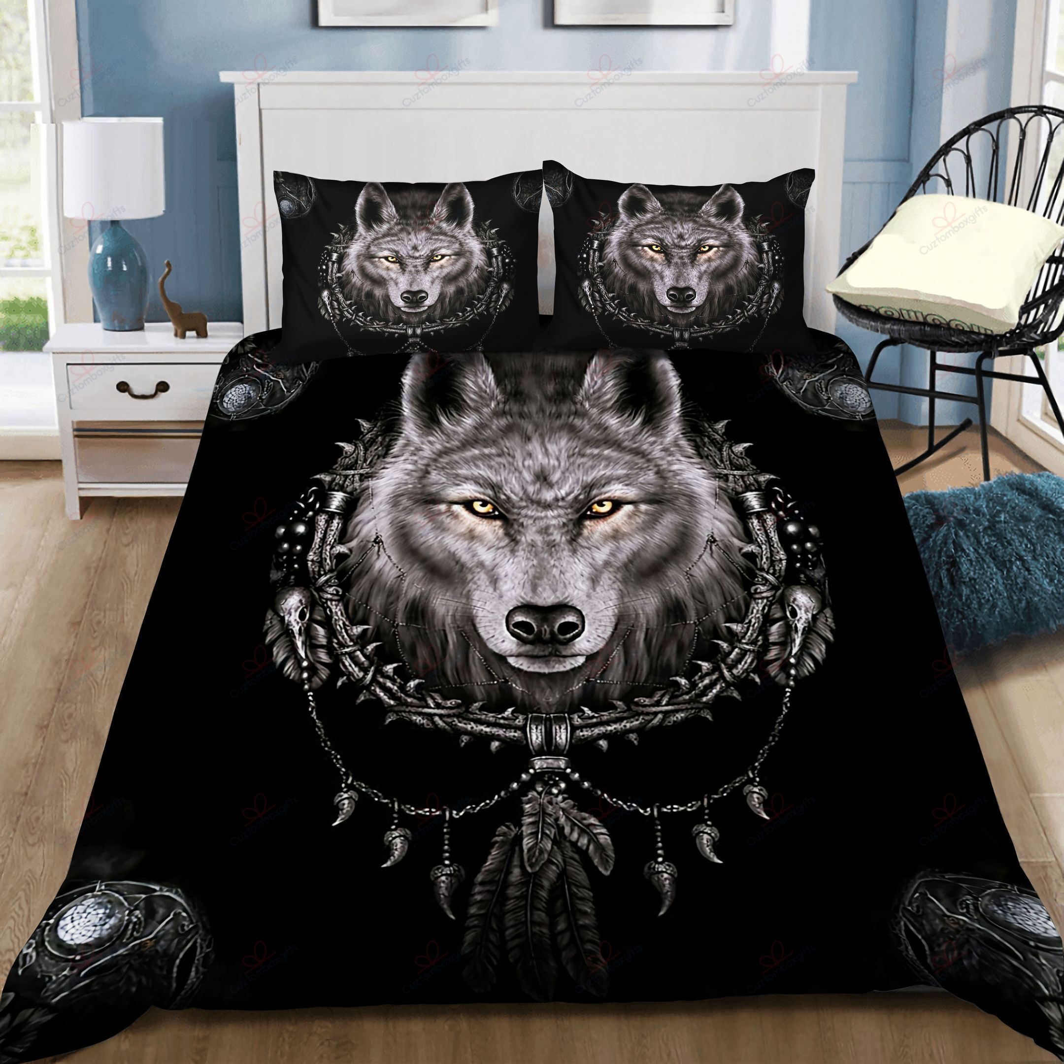 Native American Wolf Bedding Set