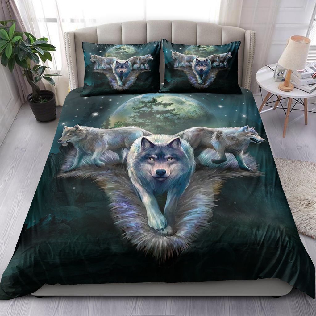 Native American Wolves Bedding Set