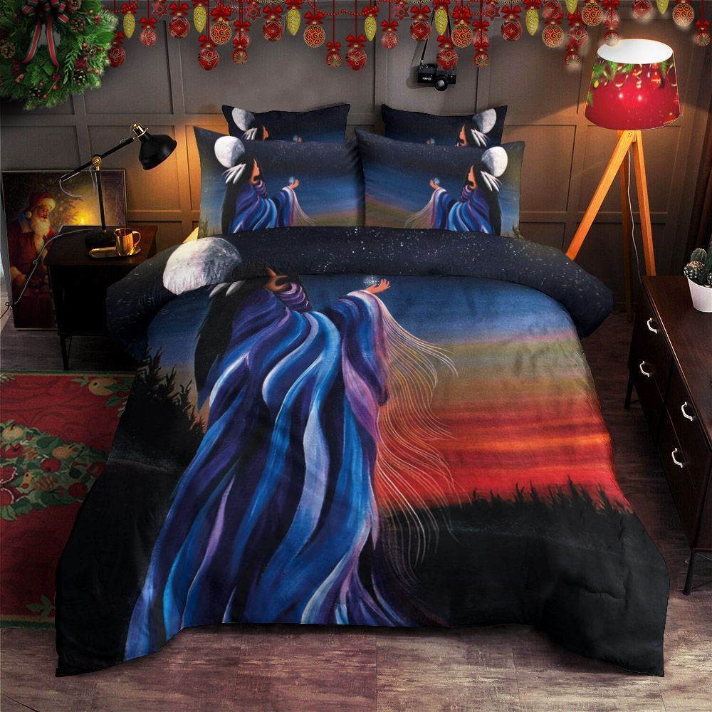 Native American Women Bedding Set