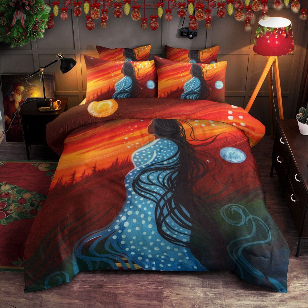 Native American Women Bedding Set